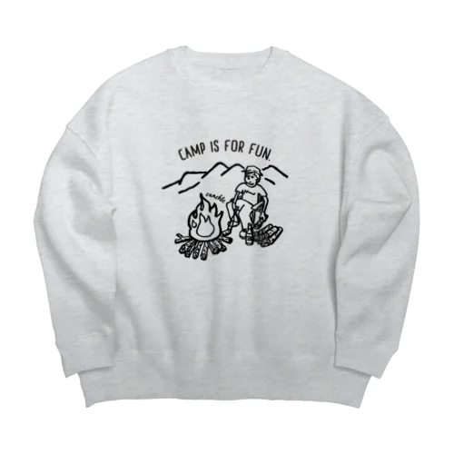 CAMP IS FOR FUN01(黒文字) Big Crew Neck Sweatshirt