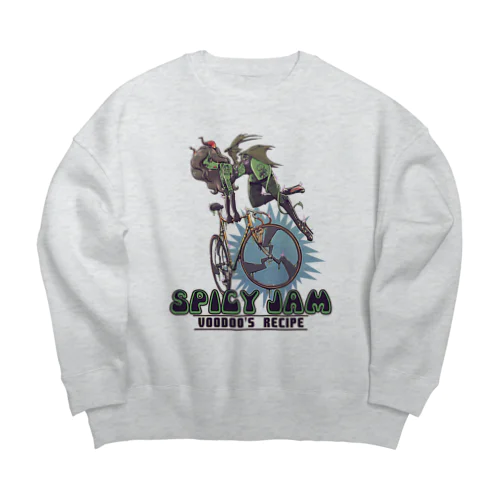 "SPICY JAM" (green) Big Crew Neck Sweatshirt