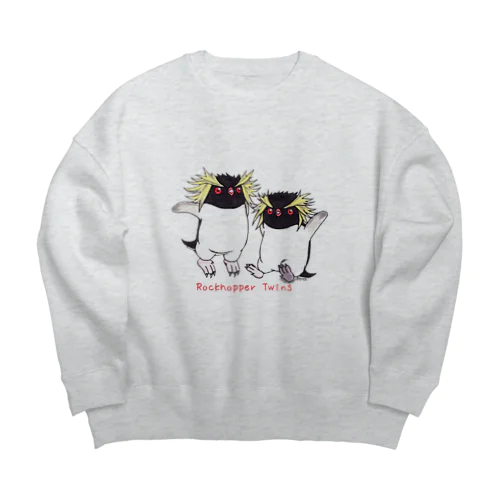 ふたごのイワトビペンギン(キタ) Big Crew Neck Sweatshirt