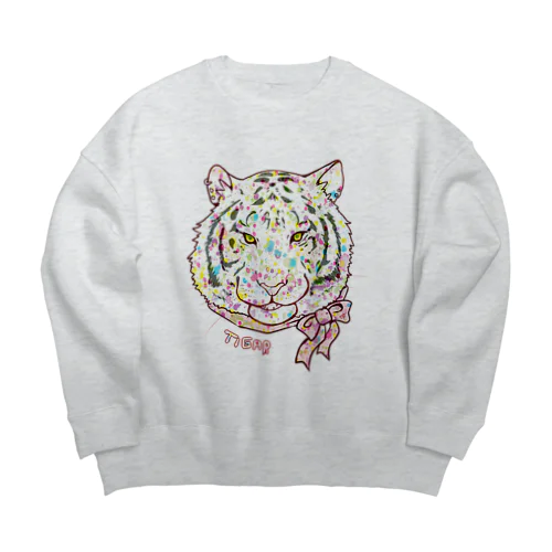 虎（パターン） Big Crew Neck Sweatshirt