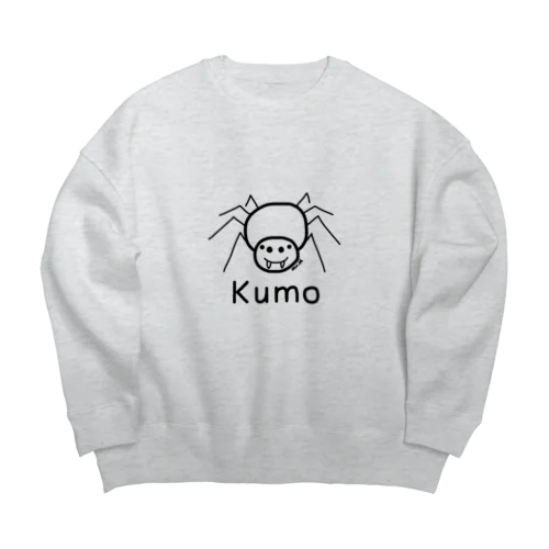 Kumo (クモ) 黒デザイン Big Crew Neck Sweatshirt