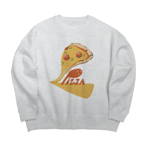 Pizzaが食べたいよ Big Crew Neck Sweatshirt