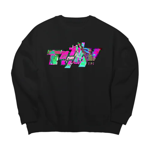 アリガタシ™ NEON BLACK Big Crew Neck Sweatshirt