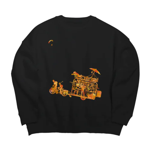 チャリ・デ・キャンプ　オレンジモザイク Big Crew Neck Sweatshirt