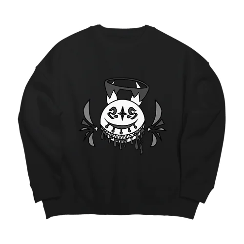 閉眼アーリマン -白ver.- Big Crew Neck Sweatshirt