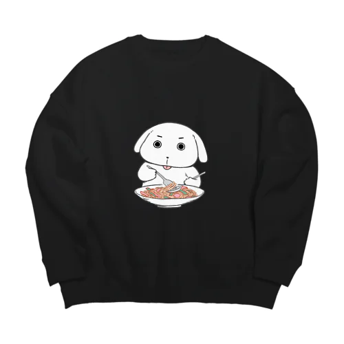 パスタを巻くいぬビッグシルエット Big Crew Neck Sweatshirt