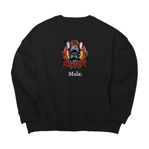 Mola:  "Petals and Pup" Big Crew Neck Sweatshirt