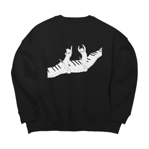 ピアノ教室にゃんこ Big Crew Neck Sweatshirt