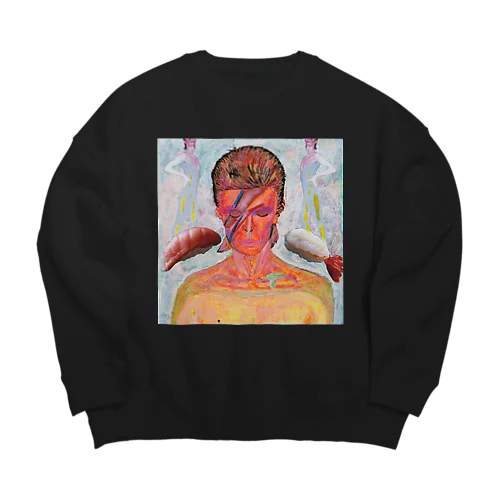 デヴィッド・ボウイと寿司 Big Crew Neck Sweatshirt