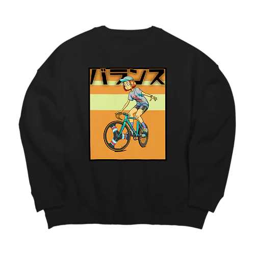 バランス (inked fixie girl) Big Crew Neck Sweatshirt