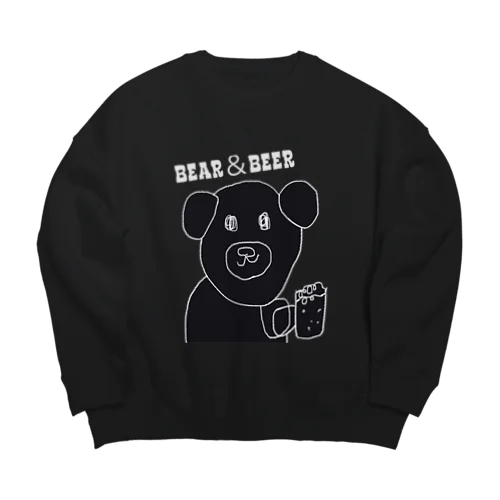 クマとビール Big Crew Neck Sweatshirt