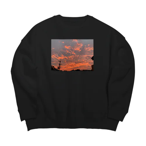 秋の夕焼け Big Crew Neck Sweatshirt