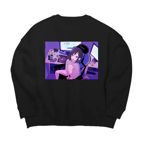 酒カス引き籠りゲーマー卓上:壱 Big Crew Neck Sweatshirt