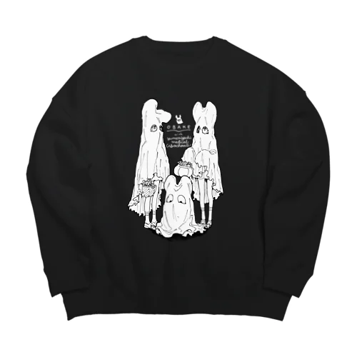 おばけうさちゃんず（フロントプリント） Big Crew Neck Sweatshirt