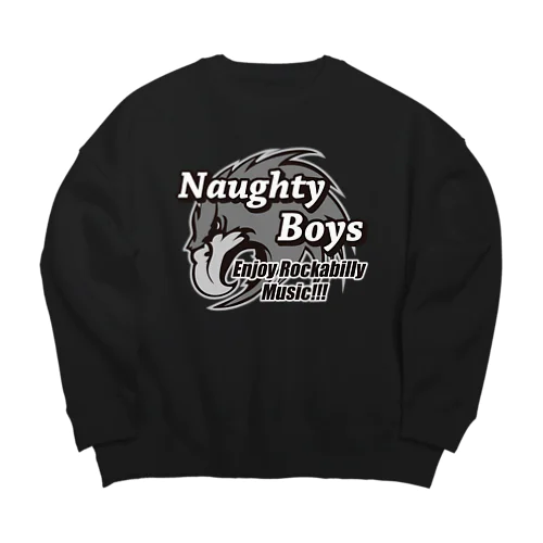 Naughty Boys モノクロキャラ Big Crew Neck Sweatshirt