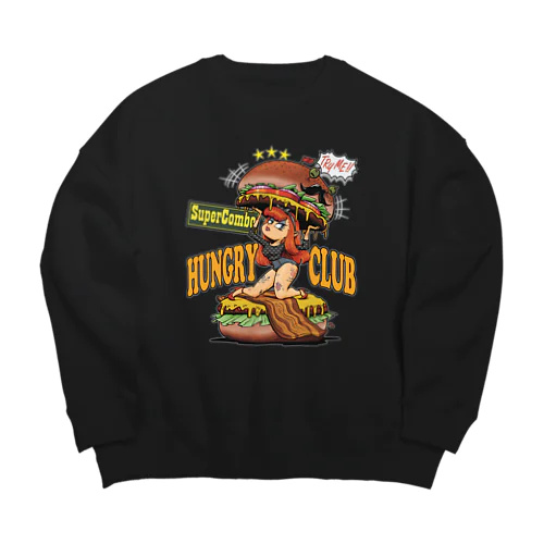 "HUNGRY CLUB" Big Crew Neck Sweatshirt