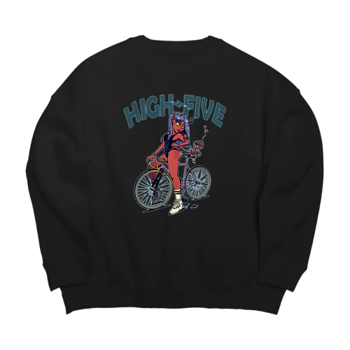 "HIGH FIVE" Big Crew Neck Sweatshirt