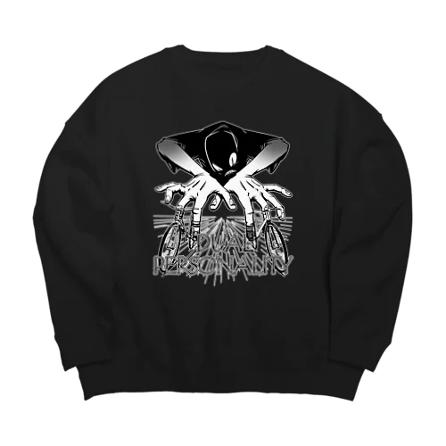 "DUAL PERSONALITY"(B&W) #1 Big Crew Neck Sweatshirt