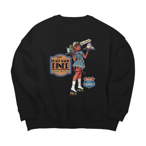 "BLACK MAGIC DINER" Big Crew Neck Sweatshirt