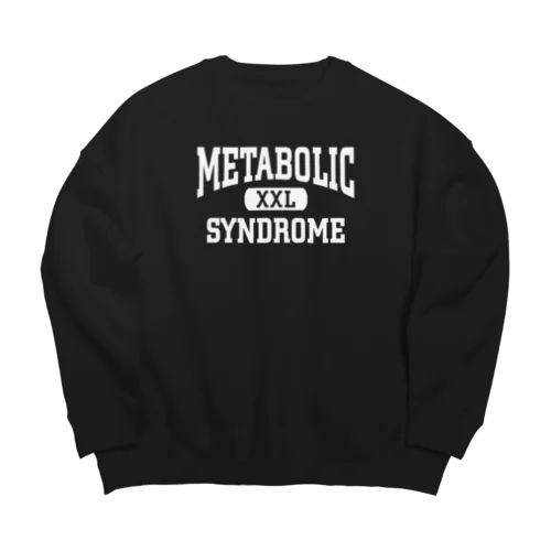 メタボロゴ-白 Big Crew Neck Sweatshirt