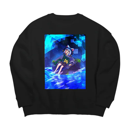 星影またたく波の花 Big Crew Neck Sweatshirt