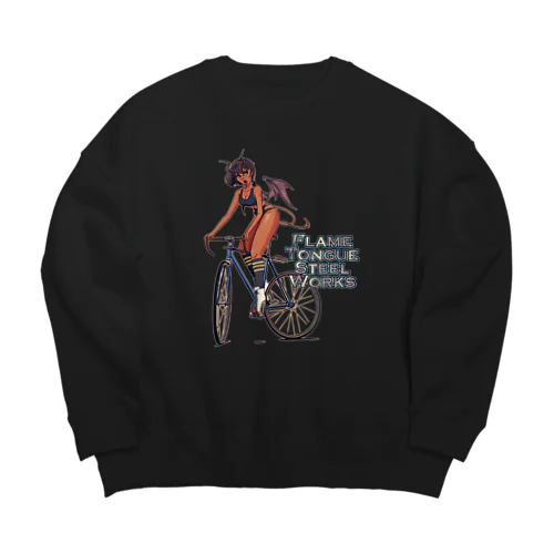 "FLAME TONGUE STEEL WORKS" Big Crew Neck Sweatshirt