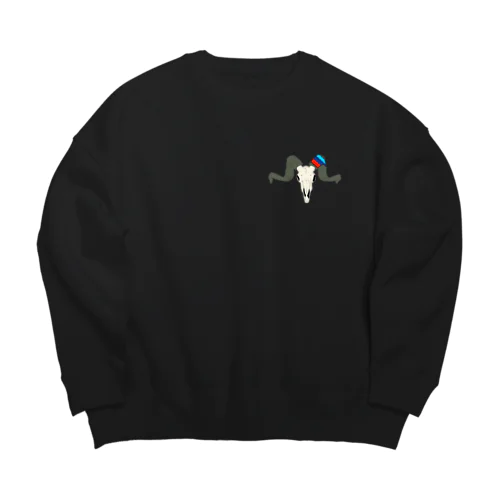 ヤギの頭蓋骨くん Big Crew Neck Sweatshirt