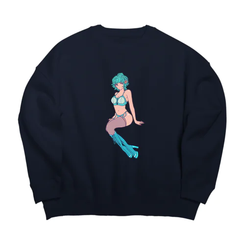 ロングブーツっ子☆ブル〜 Big Crew Neck Sweatshirt