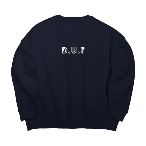 DUFロゴ（白） Big Crew Neck Sweatshirt