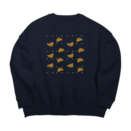 雨のちクロワッサン Big Crew Neck Sweatshirt