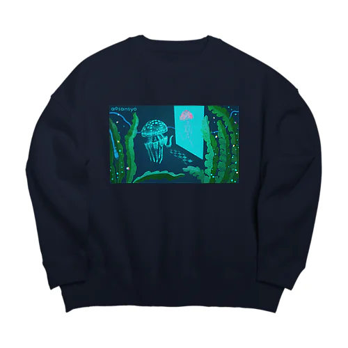 接続するタコクラゲ Long time no see Big Crew Neck Sweatshirt