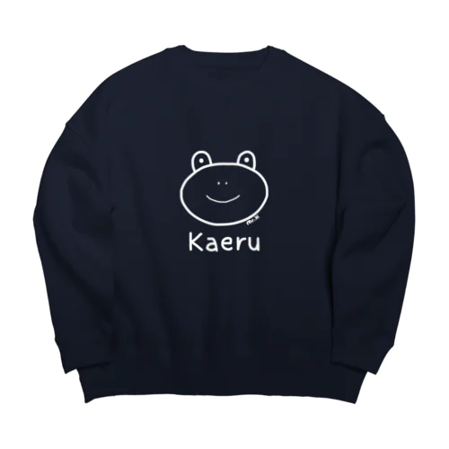 Kaeru (カエル) 白デザイン Big Crew Neck Sweatshirt