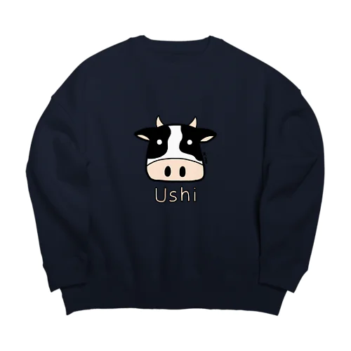 Ushi (牛) 色デザイン Big Crew Neck Sweatshirt