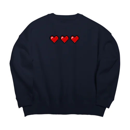 ドット絵風　ハートビックシルエットスウェット Big Crew Neck Sweatshirt