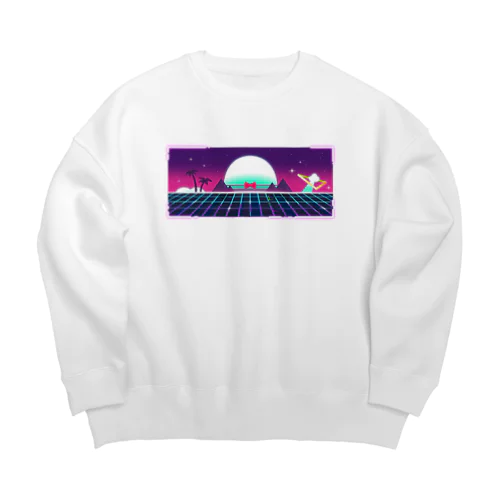 ICHIBO-SynthWave Big Crew Neck Sweatshirt