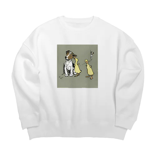 こいぬとあひる Big Crew Neck Sweatshirt