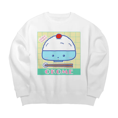 ほかほかOKOMEくん（80年代ファンシー） Big Crew Neck Sweatshirt