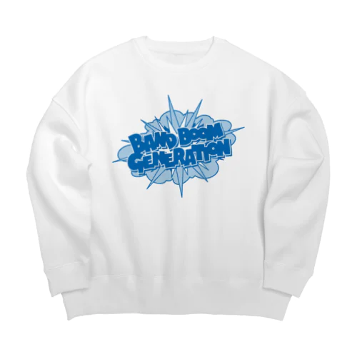 バンドブーム世代（青） Big Crew Neck Sweatshirt