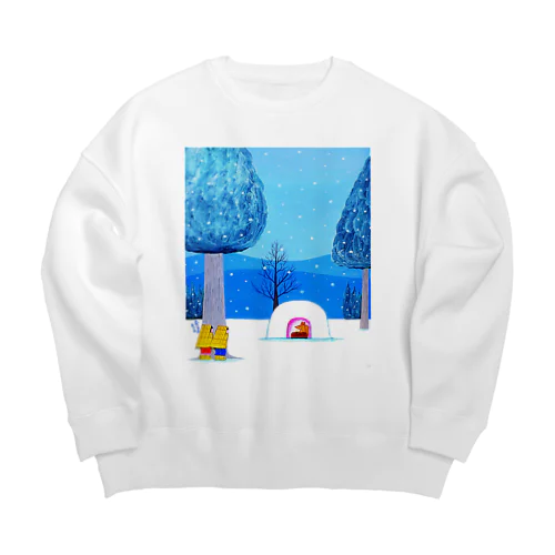 アートとメルヘンと創作の森　ノスタルジック絵画　秋野あかね作「まだいるよ」 Big Crew Neck Sweatshirt