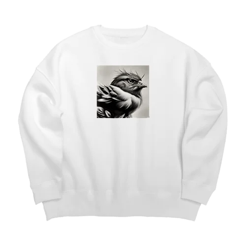 もしかしたら八咫烏？なんだか分からない鳥のグッズ Big Crew Neck Sweatshirt