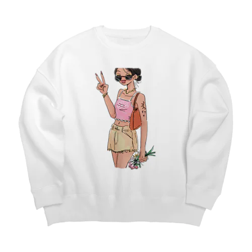 illustration_summer Big Crew Neck Sweatshirt