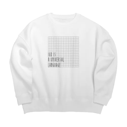 碁盤とテキスト(囲碁は世界共通語) Big Crew Neck Sweatshirt