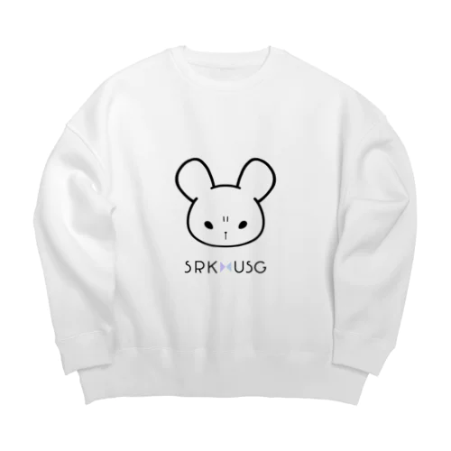 シロクマウサギ Big Crew Neck Sweatshirt