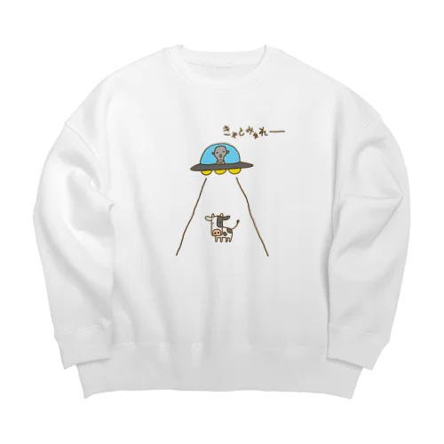 画伯チックなキャトルミューティレーション Big Crew Neck Sweatshirt