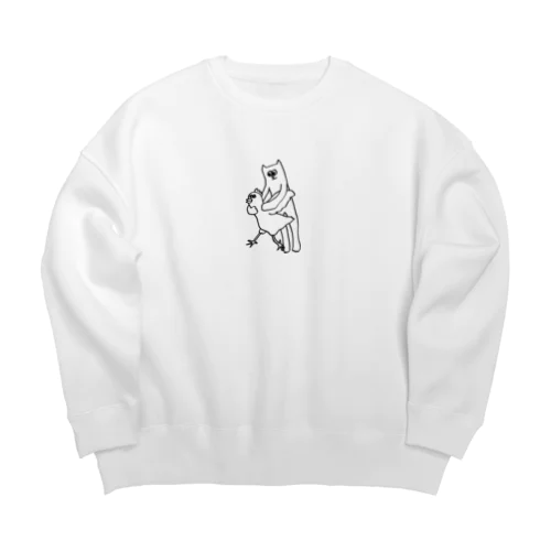 ひと狩りいったネコ Big Crew Neck Sweatshirt