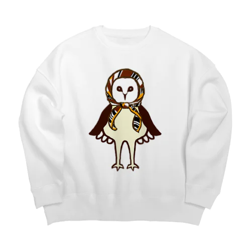 マチコ巻きメンフクロウ Big Crew Neck Sweatshirt