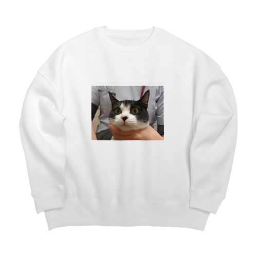はちわれ猫 Big Crew Neck Sweatshirt