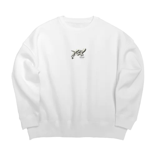 albino. White Line. Big Crew Neck Sweatshirt