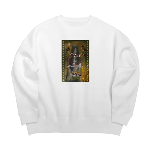 【Trick or you'll sulk】 Big Crew Neck Sweatshirt