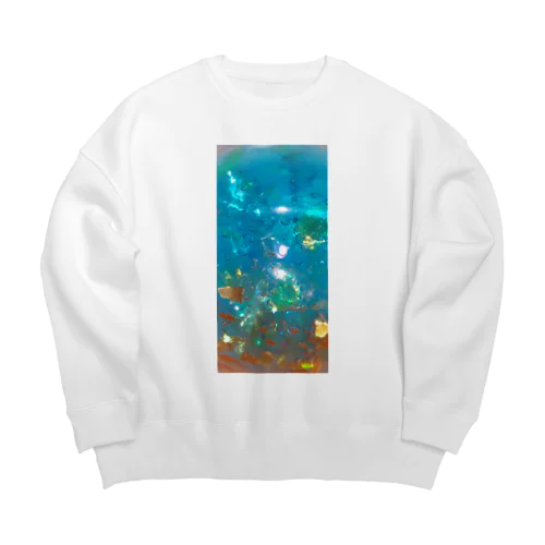 キラキラ（ネオンブルー） Big Crew Neck Sweatshirt